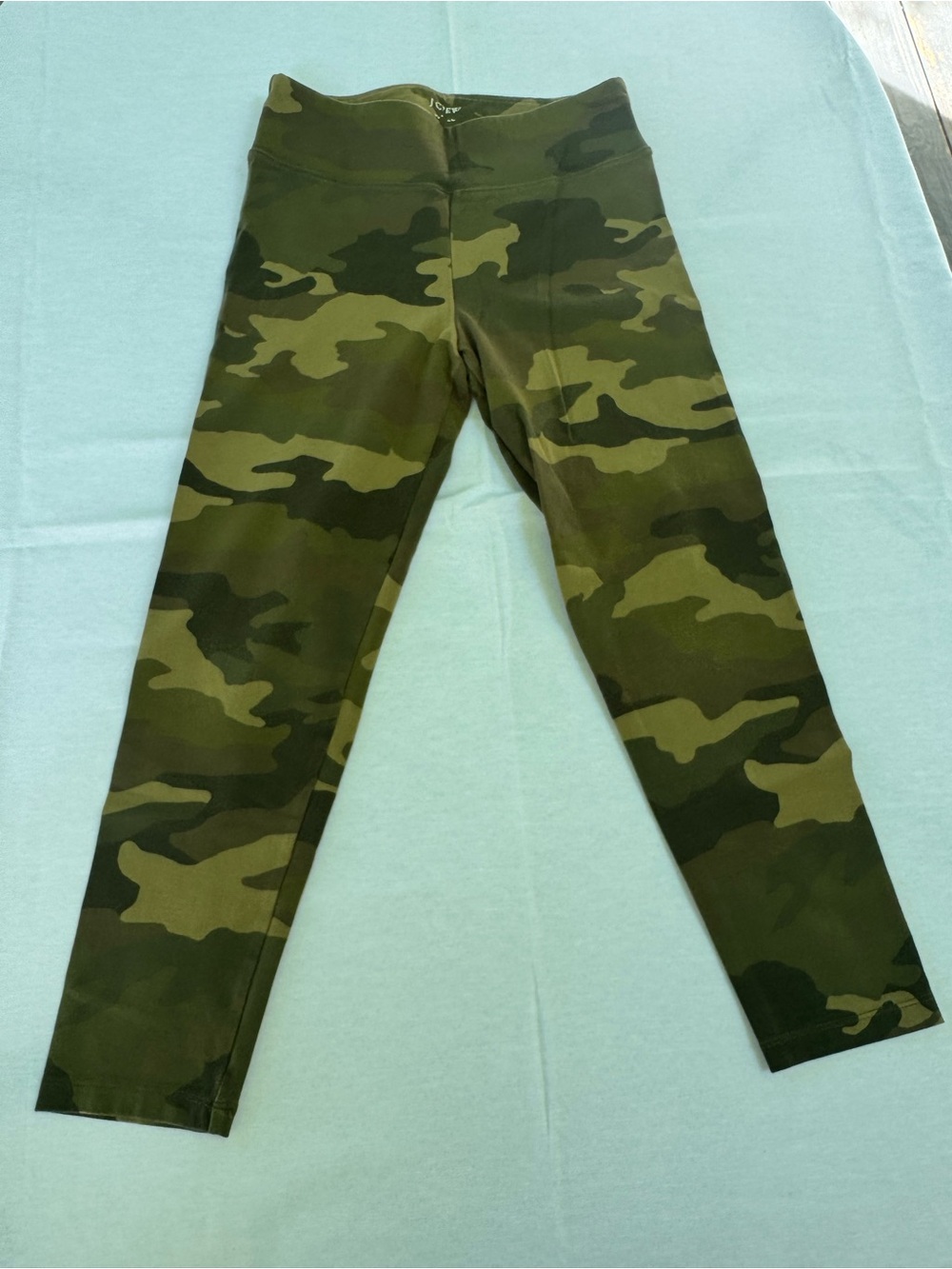 J. Crew Girls Camo Leggings in Olive and Dark Green